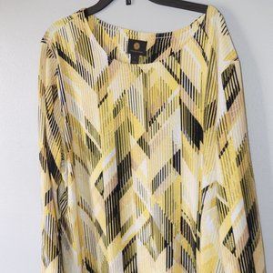 JM Collection Jacquards long sleeve blouse